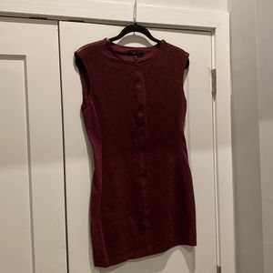 BCBGMaxAzria Karlee Purple Suede-like Mini Dress